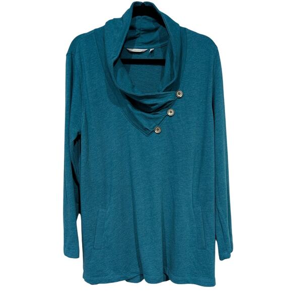 Soft Surroundings Westminster Tunic Sweatshirt Emerald Green sz Large - Picture 1 of 7